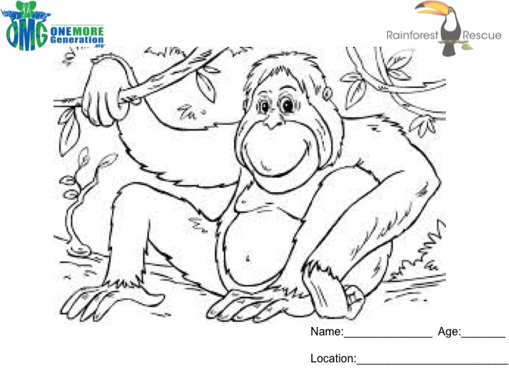 Mommy Orangutan Coloring Page
